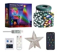 Smart Christmas Tree LED Lights, 400 LED controllati da app con oltre 200 | 400 luci LED indirizzabili, modelli personalizzati controllati tramite app, oltre 200 effetti preimpostati