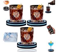 Smart Coaster Cocktail Maker, Automated Smart Coaster 2.0 Cocktail Machine, Interactive Lighting Drink Mixer Coasters with Built-In Smart Sensing Tech for Your Home Smarts Mixologist (3Pcs)