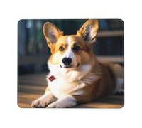 Smart Corgi - Tappetino per mouse con bordo cucito, comodo tappetino per mouse con base in gomma antiscivolo, tappetino per mouse lavabile, per computer, laptop, accessori da scrivania per ufficio