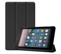 Lobwerk - Custodia per Amazon Kindle Fire7 2017/2019 7,0 Pollici, con Funzione di Supporto e spegnimento Automatico Nero Nero