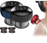 Smart Cupping Therapy Massaggiatore, 5 in 1 Kit di coppettazione elettrica per massaggi, dispositivo elettrico di coppettazione con 12 livelli di temperatura e aspirazione per dolori muscolari alla