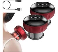Smart Cupping Therapy Massaggiatore, 5 in 1, regolabile, 12 livelli, kit di coppettazione portatile, allevia dolori al collo, spalle, schiena, migliora la circolazione sanguigna (rosso, 2 pezzi)