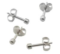 Smart Cutie Confezione da 2 paia di piercing per orecchio Caflon Ufficiali Blu Mini Ball Studs - Acciaio Inossidabile, Senza Gemma, 3 mm, Acciaio inossidabile, Nessuna pietra preziosa