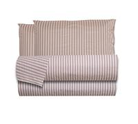Smart Deco Home Completo letto lenzuola federe letto stampa fantasia 100% Cotone Made in Italy MATRIMONIALE RIGA MINI BEIGE