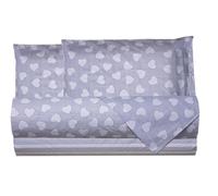 Smart Deco Home Completo letto lenzuola federe letto stampa fantasia 100% Cotone Made in Italy MATRIMONIALE CUORI AZZURRO