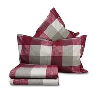 Smart Deco Home Completo letto lenzuola federe letto stampa fantasia 100% Cotone Made in Italy MATRIMONIALE QUADRI BORDEAUX