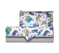 Smart Deco Home Completo letto lenzuola federe letto stampa fantasia 100% cotone Made in Italy PIAZZA E MEZZA GATTI AZZURRO