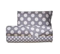 Smart Deco Home Completo letto lenzuola federe letto stampa fantasia 100% cotone Made in Italy SINGOLO POIS GRIGIO