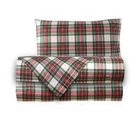 Smart Deco Home Completo letto lenzuola federe letto stampa fantasia 100% Cotone Made in Italy SINGOLO SCOZZESE BIANCO