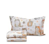 Smart Deco Home Completo letto lenzuola federe letto stampa fantasia 100% Cotone Made in Italy UNA PIAZZA E MEZZA MIAO