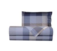 Smart Deco Home Completo letto lenzuola federe letto stampa fantasia 100% cotone Made in Italy UNA PIAZZA E MEZZA SCACCHI AZZURRO
