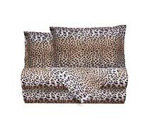 Smart Deco Home Completo letto lenzuola federe letto stampa fantasia animalier 100% Cotone Made in Italy MATRIMONIALE LEOPARDATO