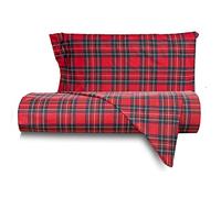 Smart Deco Home Set copripiumino federe letto parure copripiumino stampa fantasia 100% cotone Made in Italy UNA PIAZZA E MEZZA SCOZZESE ROSSO