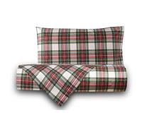 Smart Deco Home Set copripiumino federe letto parure copripiumino stampa fantasia 100% cotone Made in Italy UNA PIAZZA E MEZZA SCOZZESE BIANCO