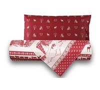Smart Deco Home Set copripiumino federe letto parure copripiumino stampa fantasia 100% cotone Made in Italy UNA PIAZZA E MEZZA COUNTRY BORDEAUX
