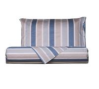 Smart Deco Home Set copripiumino federe letto parure copripiumino stampa fantasia 100% cotone Made in Italy UNA PIAZZA E MEZZA RIGA MAXI AZZURRO