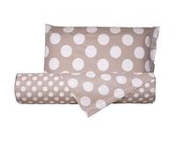 Smart Deco Home Set copripiumino federe letto parure copripiumino stampa fantasia 100% cotone Made in Italy UNA PIAZZA E MEZZA POIS TORTORA