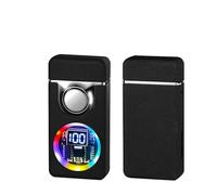 Smart display dual flame torch lighter with transparent window, windproof jet torch lighter, refillable adjustable for outdoor camping travel(Black 2)