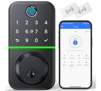 Smart Door Lock - Serratura con tastierino, senza chiave, per porta d'ingresso, serratura con impronte digitali per porta d'ingresso, serratura elettronica con controllo Bluetooth e app, impermeabile