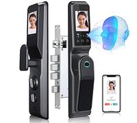 Smart Door Lock - Impronte biometriche, riconoscimento facciale, password digitale, accesso a chiavi con spioncino visibile per ingresso domestico