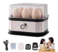 Smart Egg Cooker with Auto Shut, Effortless Egg Cooking with the Ultimate Stainless Steel Eggs Cooker, 6 Eggs Capacity, Multi-function Knob Controled, Hard, Medium, Soft Boiled EggPoacher (1pc)