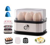 Smart Egg Cooker with Auto Shut Off, Effortless Egg Cooking with the Ultimate Stainless Steel Eggs Cooker, for Hard/Soft/Medium Boiled, Poached, Scrambled (1Pcs)
