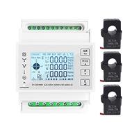 Smart Energy Monitor, Contatore di energia, Smart Energy Consumo di energia elettrica Misuratore di potenza Modbus for guida DIN trifase con amperometro voltmetro CT 50A100A150A200A / 5A per Apartment