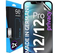 smart engineered 3D Pellicola protettiva per schermo per Apple iPhone 12/12 Pro Privacy [2 pezzi Anti-Spia, Case-friendly, Non Vetro Temperato ma Pellicola Protettiva TPU, Anti-spy