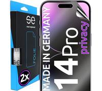 smart engineered 3D Pellicola protettiva per schermo per Apple iPhone 14 Pro Privacy [2 pezzi Anti-Spia, Case-friendly, Non Vetro Temperato ma Pellicola Protettiva TPU, Anti-spy