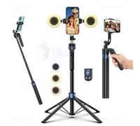 Smart Face Tracking Treppiede Selfie Stick con luce LED, rotazione a 360° 70 pollici Phone Camera Stand con telecomando Bluetooth, perfetto per registrazione video, trasmissione live e contenuti
