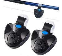 Smart Fish Bite Alarm, Fishing Bite Alarm, Fishing Pole Bells Clip On Fishings Rod with Sound Alarms & LED Indicator (2pcs)