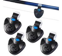 Smart Fish Bite Alarm, Fishing Bite Alarm, Fishing Pole Bells Clip On Fishings Rod with Sound Alarms & LED Indicator (4pcs)