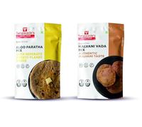 Smart Food Aloo Paratha Dual Combo-03, Instant Aloo Paratha, Malvani Vada Mix, Pronto da cucinare, Alimenti fatti in casa con gusti raccolti a mano, confezione da 2 (uno per ciascuno)