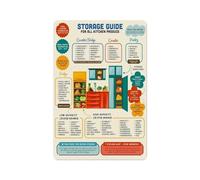 Smart Fridge Stockpile Food Hygiene Guide Chart Wall-Art for Kitchen Home Office(Framed,08x12inch(20x30cm))