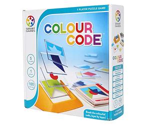 Smart Games - Colour Code, Puzzle Game with 100 Challenges, 5+ Years | Puzzle con Forme Colorate - Tessere Trasparenti da Sovrapporre - 4 Livelli di Difficoltà - Percezione Visiva e Spaziale - 5+