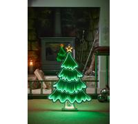 Smart Garden Albero di Natale con luce LED 3D effetto specchio infinito - verde - 40 cm - double face - decorazione natalizia per la casa - luci natalizie festive