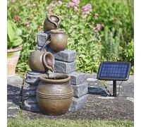 Solare E Batteria Hybrid Potenza Pentola Falls Cascade Esterno Acqua Fontana Con