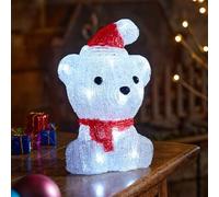 Smart Garden InLit Ice Polar Bear Cucciolo - 20 cm Acrilico Alimentato a Batteria Ornamento di Natale con LED Bianco Freddo