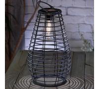 Solare LED Marrone Grigio Vimini Stile Filamento Appeso Giardino Esterno Tavolo