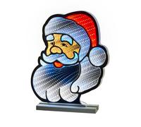 Smart Garden Luce LED a forma di faccia di Babbo Natale 3D, effetto specchio infinito, 40 cm, decorazione su entrambi i lati per la casa, luci festive