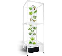 Smart Garden Planter - Torre idroponica verticale con luce a LED per la coltivazione a tempo, kit di coltivazione aeroponica con pompa di ricarica dell'acqua, M