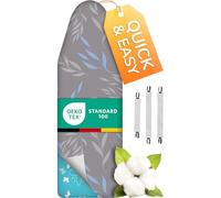 smart&gentle Pratico e morbido copriasse da stiro grigio 150 x 50 cm - Copri asse da stiro telo universale per ferri a vapore, con 3 elastici in dotazione
