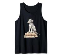 Smart Great Dane Puppy on Books Acquerello Dog Lover Art Canotta