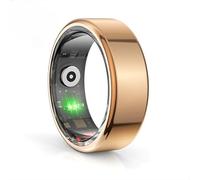 Smart Health Ring Sleep Health Tracker con frequenza cardiaca, ossigeno nel sangue, monitoraggio del sonno, passi, calorie, nessun costo di abbonamento, anello intelligente impermeabile(Gold,7)