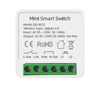 Smart Home Mini Switch, per Zigbee 3.0 Telecomando Senza Fili Timer Interruttore 16A 2 Vie Modulo Relè