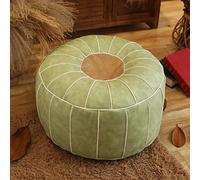 Smart Home, Pouf in Pelle di Alta qualità Non Imbottito - Autentico Pouf Marocchino, Elegante poggiapiedi Rotondo - Soluzione di archiviazione mu
