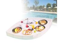 Smart Home, tavolino Galleggiante con Design in Rattan, portabevande Multifunzionale e Vassoio per la Colazione per attività acquatiche all'apert