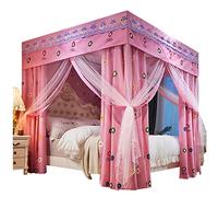 Smart Home, Tende oscuranti da Principessa per Letto a baldacchino con Struttura - zanzariera a Doppio Strato | Decorazione squisita per la Camera da Letto