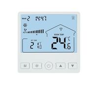 Smart Home Termostato - Regolatore di temperatura LCD programmabile | Controllo climatizzatore a tre velocità a risparmio energetico con regolazione, design montato a parete per cantine
