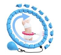 Smart Hula Hoop Fitness Dimagrante 24 Collegamenti (120 cm), Rimovibile, con Palla di Gravità Della, Adatto per Dispositivi Sportivi Intelligenti da Donna, Weighted Hula Hoops for Adults (Blu)